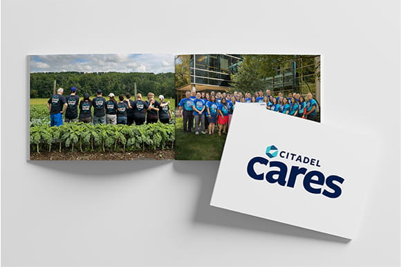 Team photo of Citadel employees volunteering