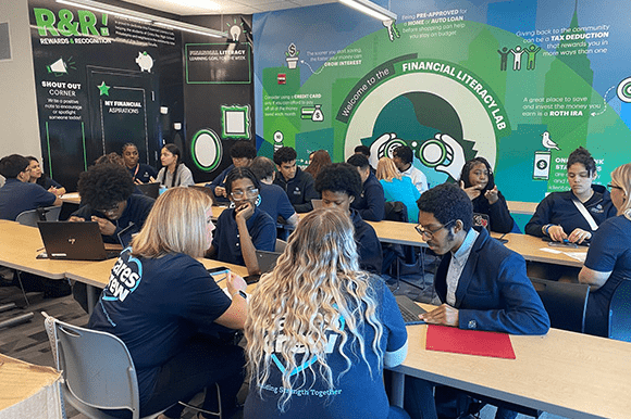 A classroom of students