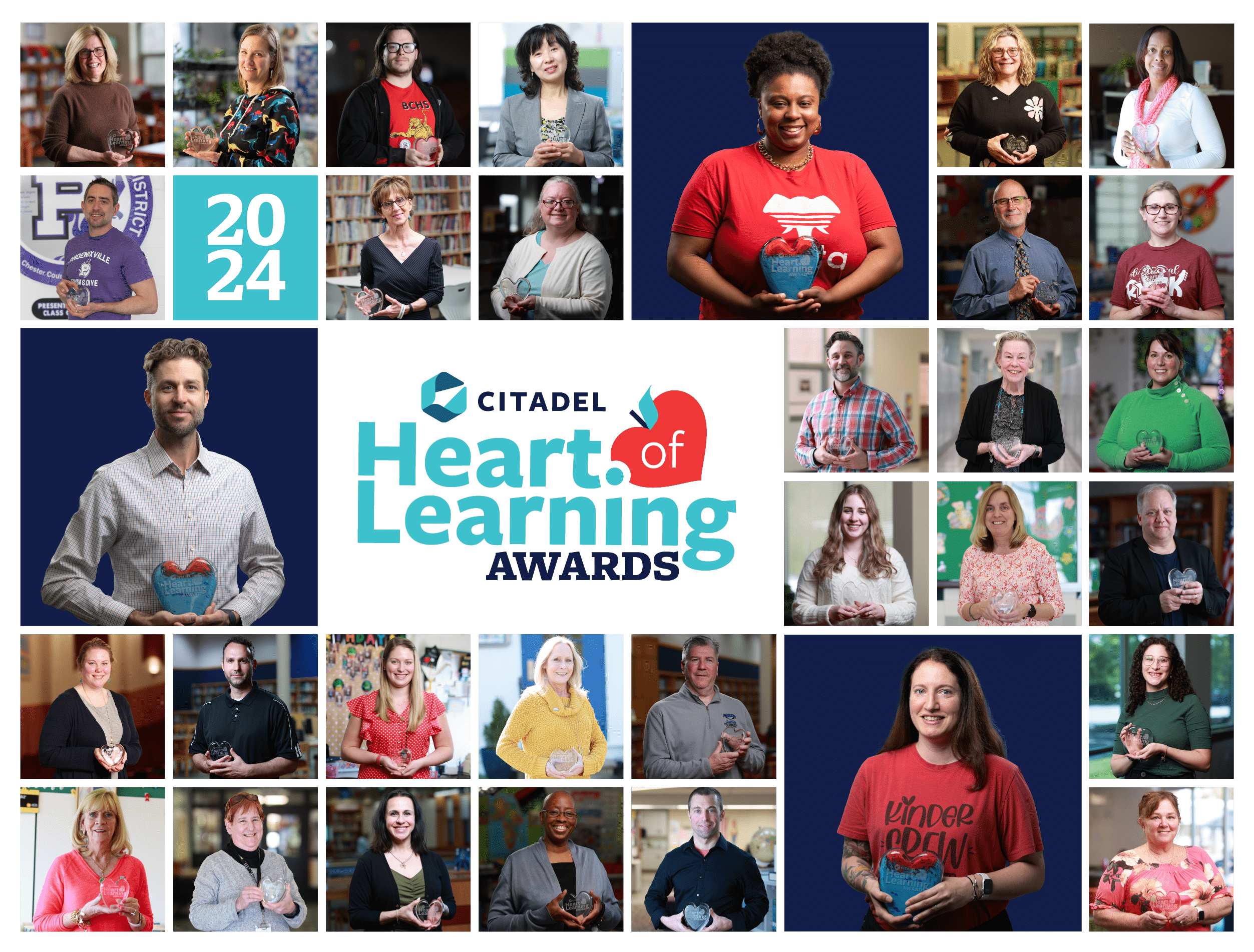 Citadel Heart of Learning 2024 Winners holding their award