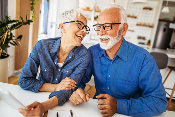 Happy retired couple, basic long-term care