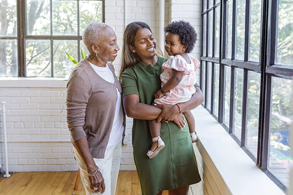 Mother, daughter and granddaughter